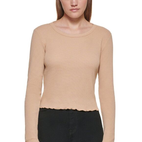 Calvin Klein Jeans Cropped Crewneck Top - Picture 1 of 5